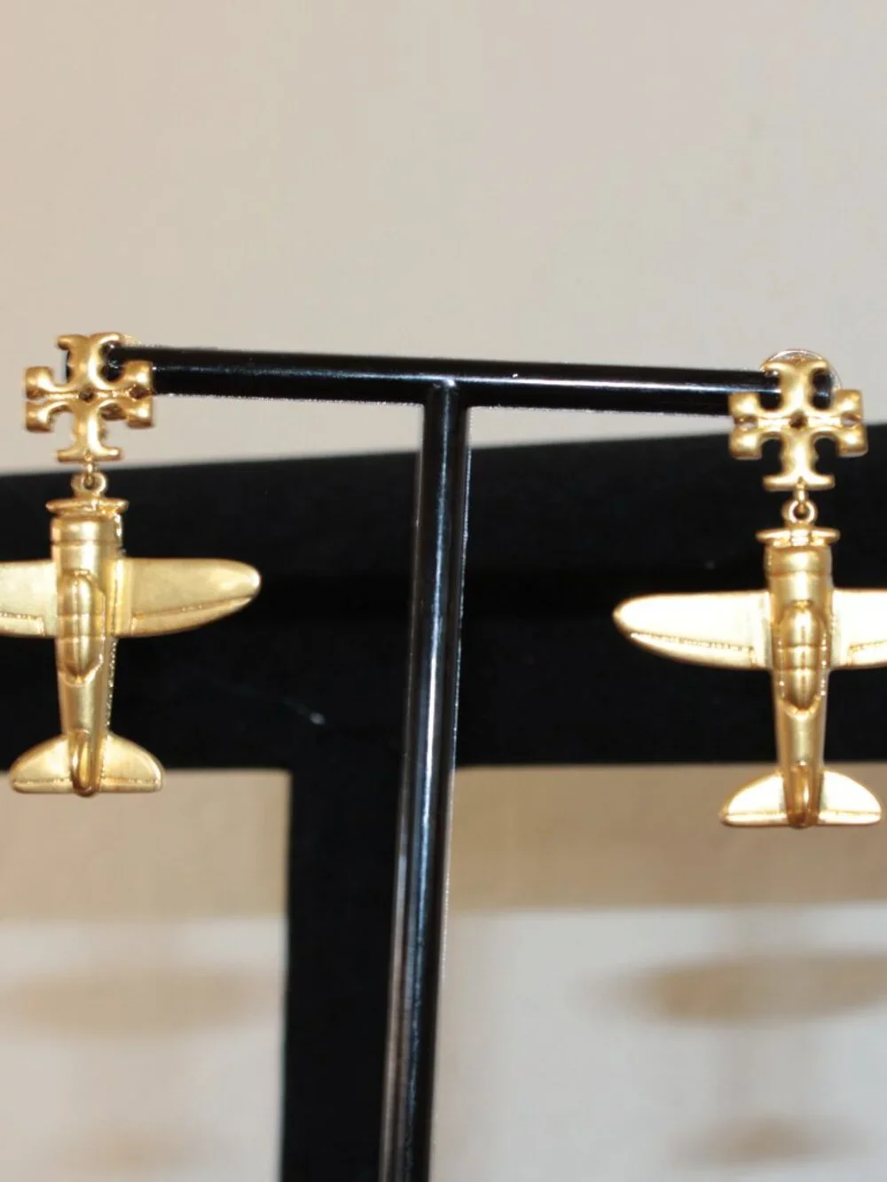 Tory Burch Gold Airplane Drop Earrings NWT